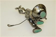 Unmarked Pewter Golfer Themed Pipe Holder - Bird on Head