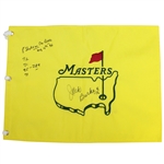 Jack Burke Signed Masters Undated Flag with Multiple Inscriptions - Year Won, Rd Score, & more JSA ALOA