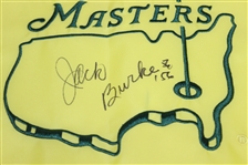 Jack Burke Signed Masters Undated Flag with Multiple Inscriptions - Year Won, Rd Score, & more JSA ALOA
