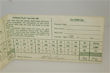 Arnold Palmer Signed Official 1979 US Open Used Scorecard with Al Geiberger Marker Signature JSA ALOA