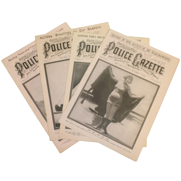 Four Vintage 1920s Police Gazette Illustrated Sports Journals - Walter Hagen Content