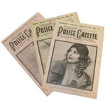 Three Vintage 1920s Police Gazette Illustrated Sports Journals - Bobby Jones Content