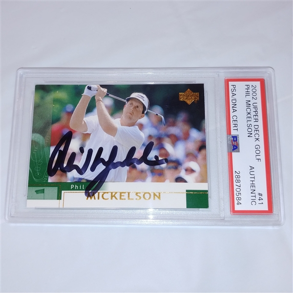 Phil Mickelson Signed 2002 Upper Deck Card PSA #28870584