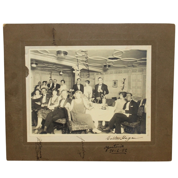 Walter Hagen Signed Original Unpublished 1922 Photo - Return with Claret on S.S. Aquitania FULL JSA #Z90021
