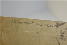 Walter Hagen Signed Original Unpublished 1922 Photo - Return with Claret on S.S. Aquitania FULL JSA #Z90021