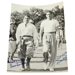 Gene Sarazen & Dick Metz Signed Black and White Photo JSA ALOA