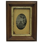 1900 Lady Golfer Tintype Photo - July 10th, Detroit Michigan - Framed