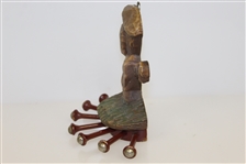 Unique Genuine Burwood Wood Carved Golfer with Golf Bag Wall Tie Holder