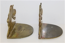 Pair of Golfers Teeing Up Golf Ball Themed Brass Bookends - Art Brass Co. New York