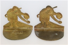 Pair of Golfers Teeing Up Golf Ball Themed Brass Bookends - Art Brass Co. New York