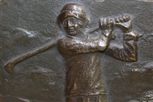 1920's Male & Female Golfers Post Swing Themed Cast Iron Bookends - Bradley & Hubbard