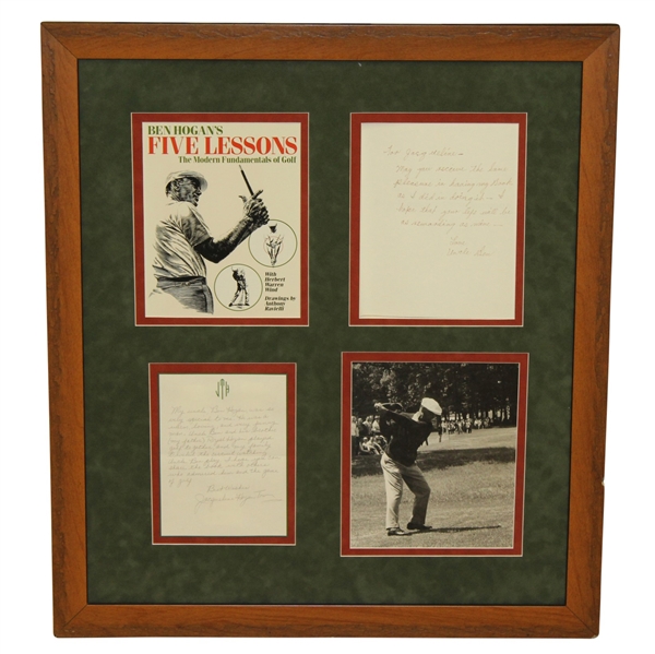 Ben Hogan Signed Love, Uncle Ben to Niece Jacqueline Five Lessons Display - Framed JSA ALOA