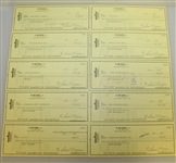 Twenty Ben Hogan Signed 'W. Ben Hogan' Personal BankOne Checks - 1991 JSA ALOA