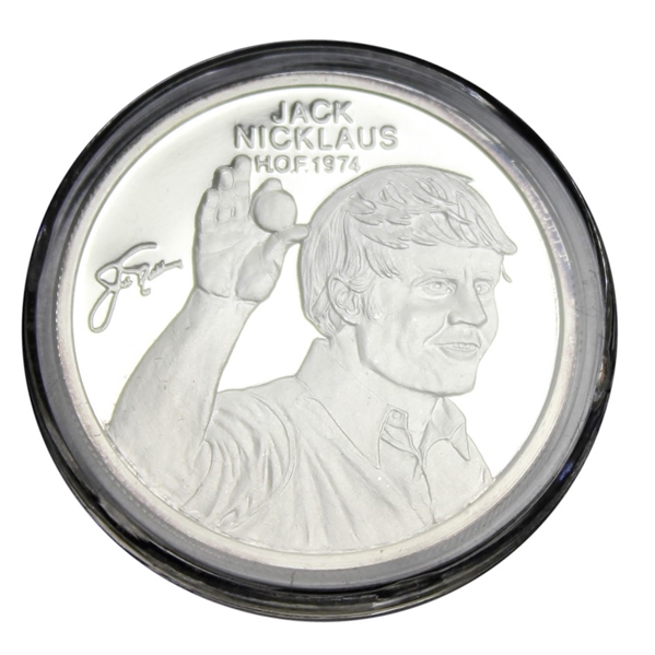 Jack Nicklaus One Troy Ounce Fine Silver PGA Tour HOF 1974 Commemorative Medal with Certificate - Scarce