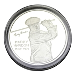 Harry Vardon One Troy Ounce Fine Silver PGA Tour HOF 1974 Commemorative Medal with Certificate - Scarce