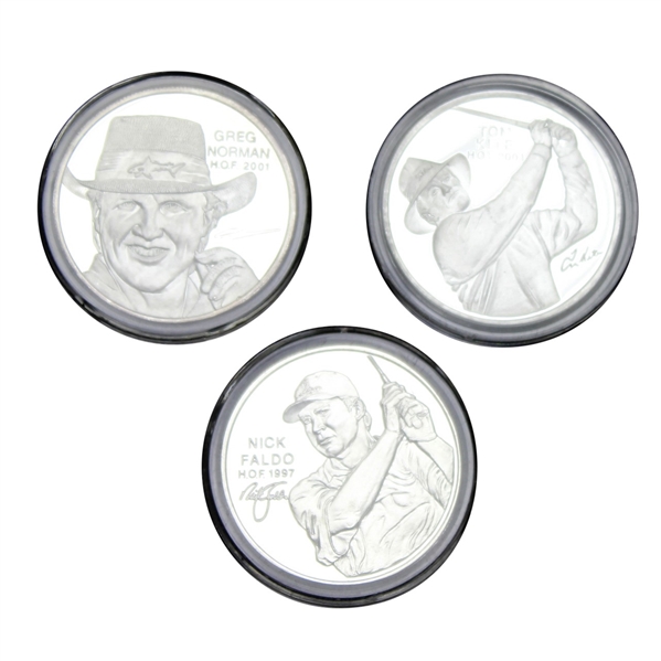 Norman, Kite, & Faldo Fine Silver PGA Tour HOF Commemorative Medals with Certificates