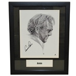 Arnold Palmer Signed Black and White Print Drawing - Framed JSA ALOA