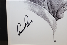 Arnold Palmer Signed Black and White Print Drawing - Framed JSA ALOA