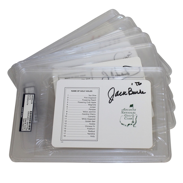 Seven Augusta National Scorecards Signed by Winners - All are PSA/DNA Slabbed