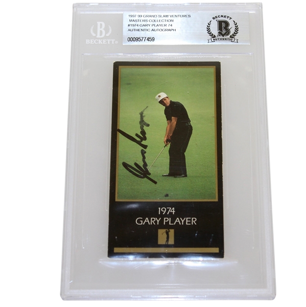 Gary Player Signed Grand Slam Ventures Masters Collection Card - BECKETT Slabbed #9577459