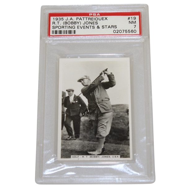 R.T. (Bobby) Jones 1935 J.A. Pattreiouex Sporting Events & Stars Card PSA/DNA NM 7 #02075560