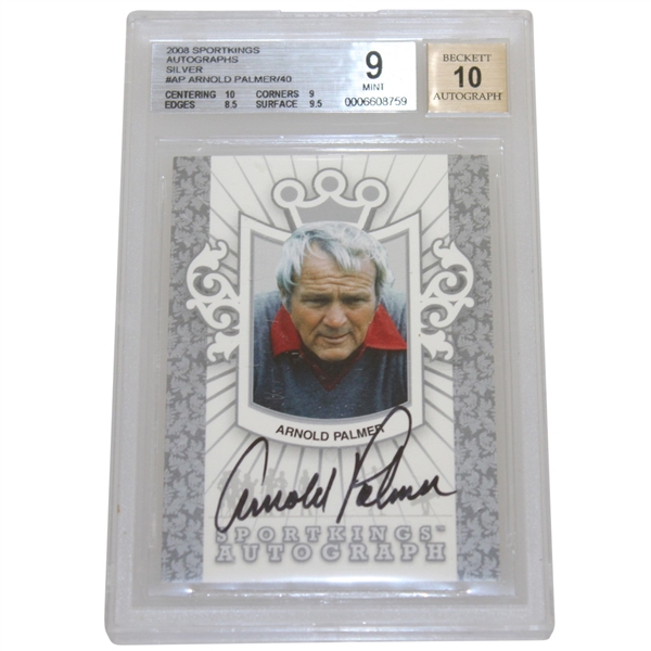 Arnold Palmer Signed 2008 Sportking Autograph Golf Card BECKETT #MINT 9 #0006608759
