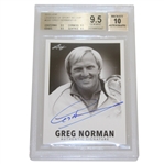 Greg Norman Signed 2015 Leaf Legends of Sport Golf Card BECKETT GEM-MINT 9.5 #0008865047
