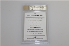 Greg Norman Signed 2015 Leaf Legends of Sport Golf Card BECKETT GEM-MINT 9.5 #0008865047