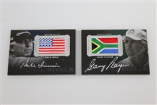 Gary Player & Hale Irwin Signed 'Dual National Rivals' 12/35 Foldout Golf Card JSA ALOA