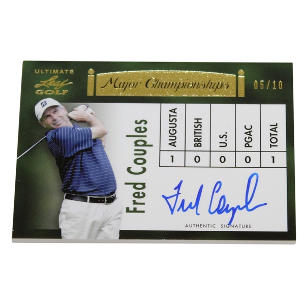 Fred Couples Signed Leaf Major Championships 05/10 Golf Card JSA ALOA