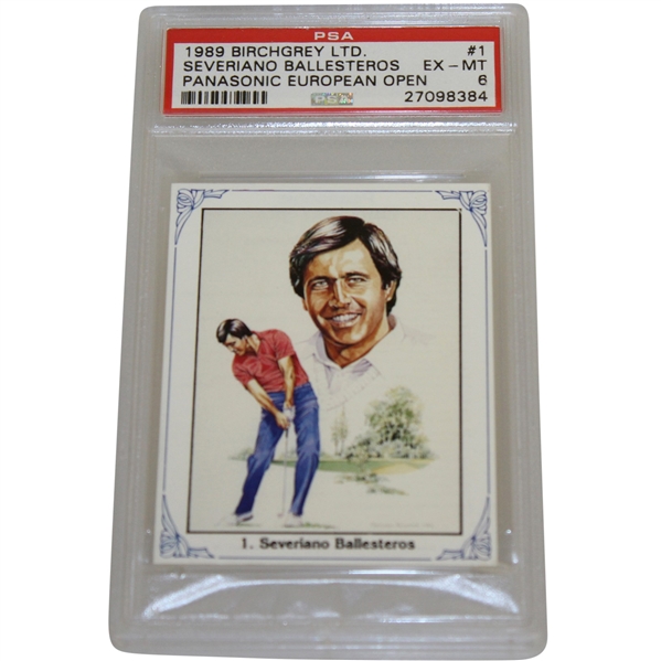 Seve Ballesteros 1989 Birchgrey Ltd European Open Golf Card #1 PSA/DNA EX-MT 6 #27098384
