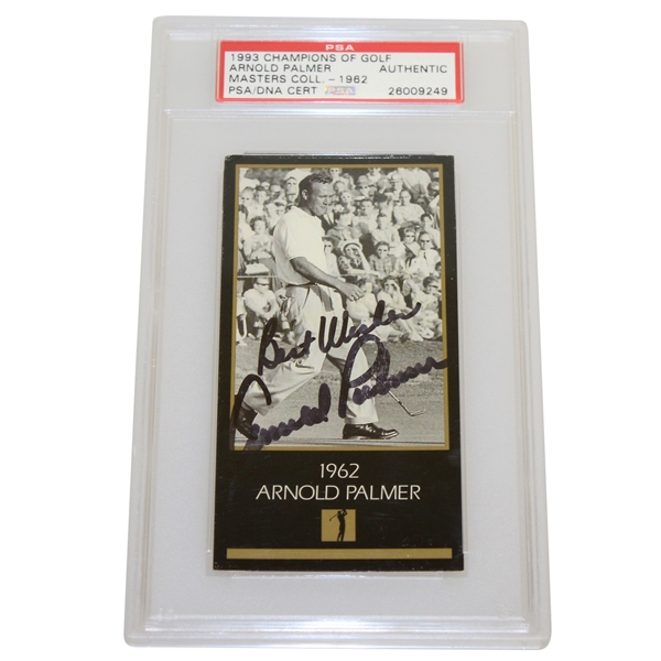 Arnold Palmer Signed 1962 Champions of Golf Masters Collection Golf Card PSA/DNA #26009249
