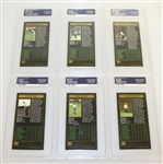 Six Signed Champions of Golf Masters Collection Golf Cards - Each are PSA/DNA Graded/Slabbed