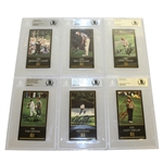 Six Signed Grand Slam Ventures Masters Collection Golf Cards - All are BECKETT Slabbed