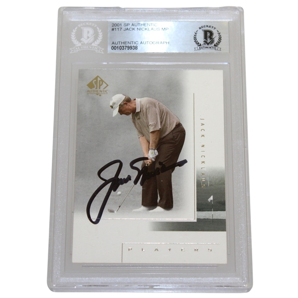 Jack Nicklaus Signed 2001 SP Authentic Major Players Golf Card BECKETT #0010379938