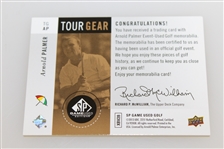 Arnold Palmer SP Tour Gear Game Used Golf Card - Cap & Glove