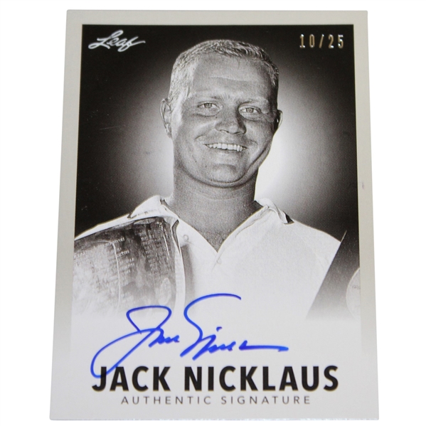 Jack Nicklaus Signed Leaf Authentic Signature 10/25 Golf Card JSA ALOA