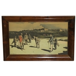Tom Morris Putting at St. Andrews 1890 Colored Chromolithograph by Nevison Arthur Loraine - Framed