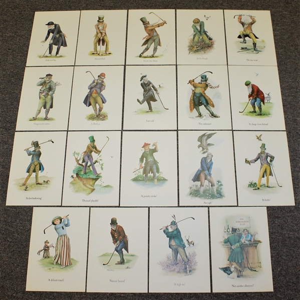 The Nineteen Holes of Golf Complete Set of the Classic Golf Color Prints - Excellent Condition