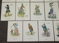 'The Nineteen Holes of Golf' Complete Set of the Classic Golf Color Prints - Excellent Condition