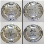 Four Walter Hagen Invitational Pewter Plates