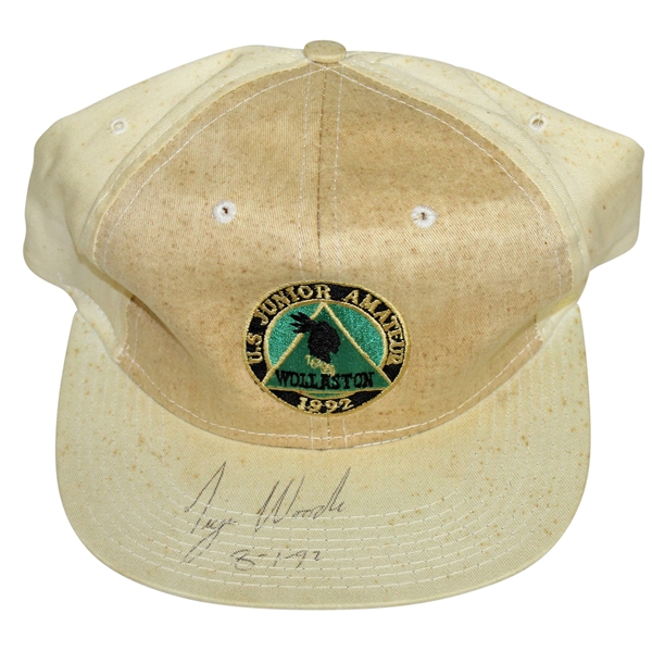 Tiger Woods Signed & Dated 1992 US Junior Amateur at Wollaston Hat JSA ALOA 