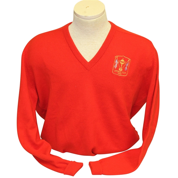 Ray Floyds 1981 Ryder Cup USA Team Issued Cashmere V-Neck Red Uniform Sweater