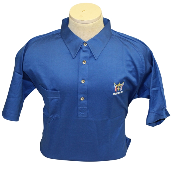 Ray Floyds 1981 Ryder Cup USA Team Issued Cotton Uniform Blue Shirt