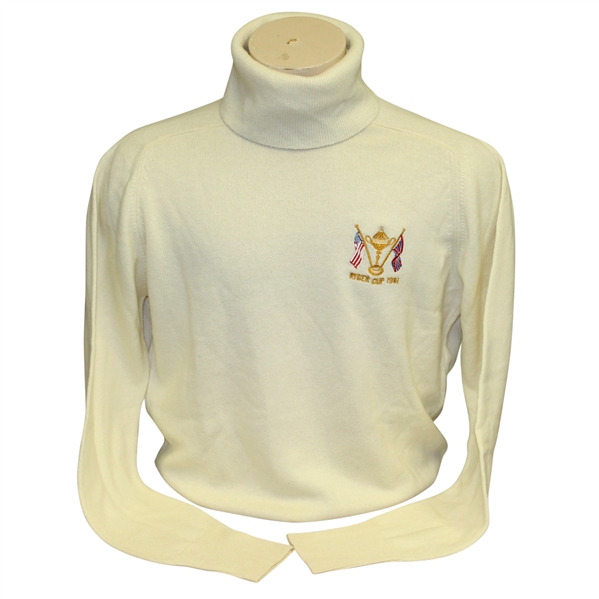Ray Floyds 1981 Ryder Cup USA Team Issued Cashmere Uniform White Sweater