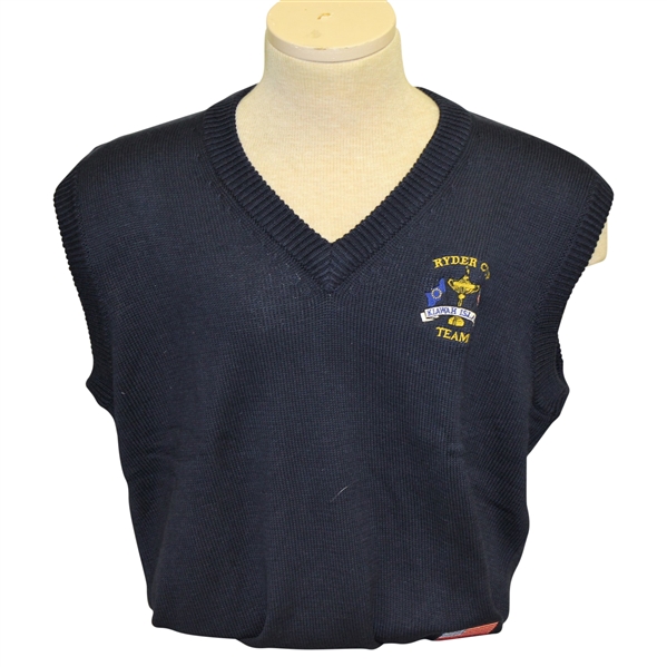 Ray Floyds 1991 Ryder Cup USA Team Issued Uniform Blue Sweater Vest - Kiawah