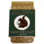 Ray Floyds 1978 PGA Championship at Oakmont Contestant Money Clip/Badge