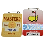 1988 & 1996 Masters Tournament Badges from Ray Floyd Collection