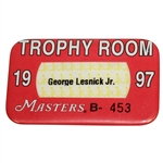 George Lesnick Jr. 1997 Masters Tournament Trophy Room Badge #B-453 - Ray Floyd Collection