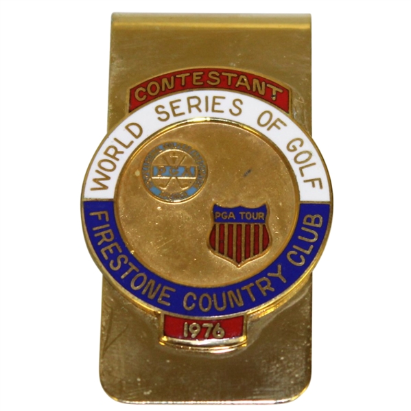 Ray Floyds 1976 World Series of Golf at Firestone CC Contestant Money Clip/Badge
